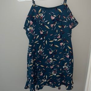 I’m selling a flowy navy blue dress with flowers. It’s a size medium girls.